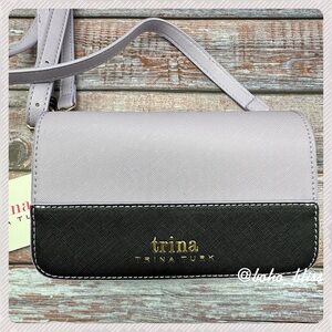 TRINA TURK | Lavender and Black Clutch Bag with Detachable Strap NWT